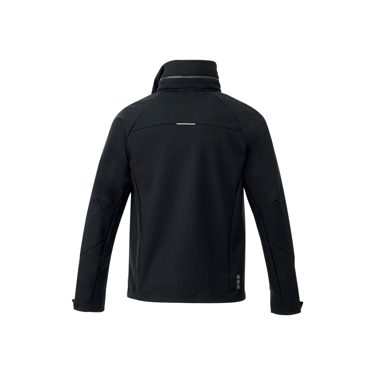 Peyto Waterproof Softshell Jacket with Roll-Away Hood for Men Debossing - Black - Back Flat