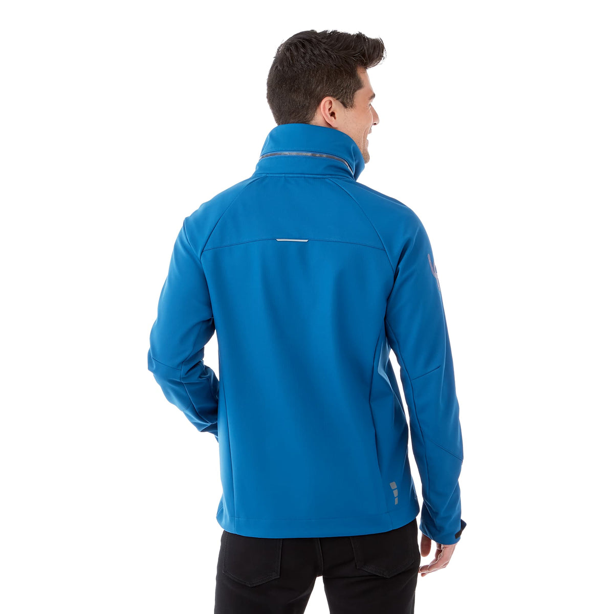 Peyto Waterproof Softshell Jacket with Roll-Away Hood for Men Debossing - Invictus - Back On Model