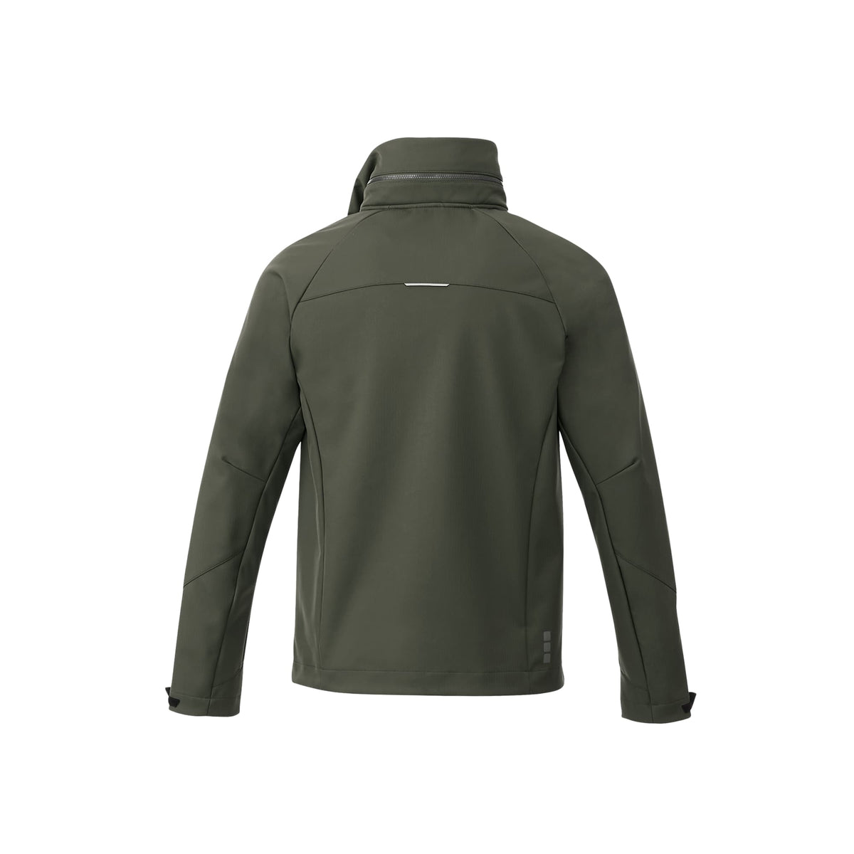 Peyto Waterproof Softshell Jacket with Roll-Away Hood for Men Debossing - Loden - Back Flat