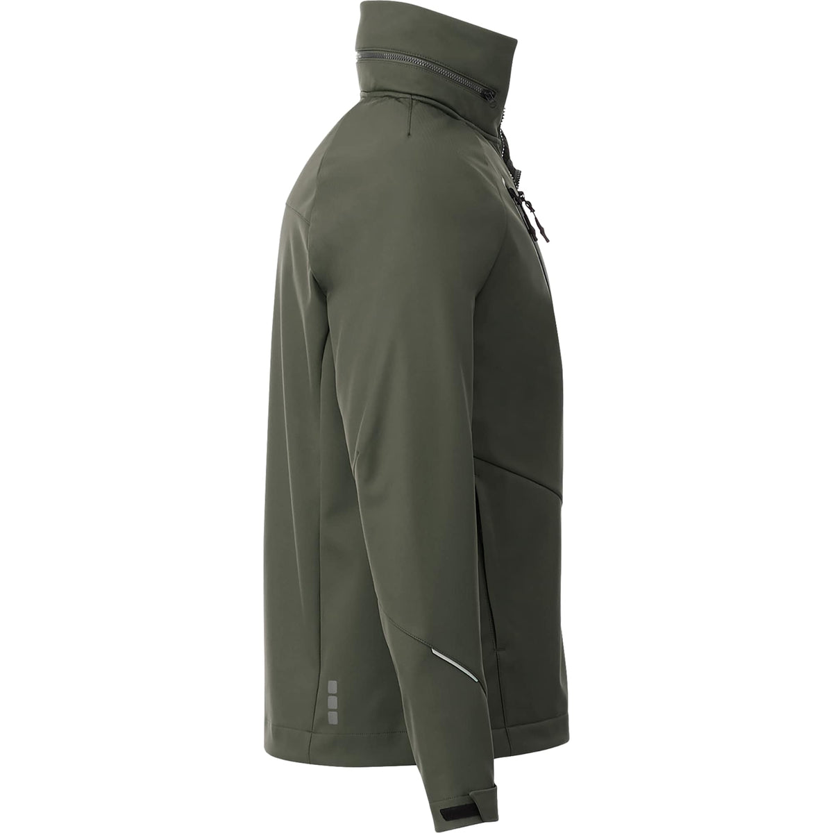 Peyto Waterproof Softshell Jacket with Roll-Away Hood for Men Debossing - Loden - Right Side