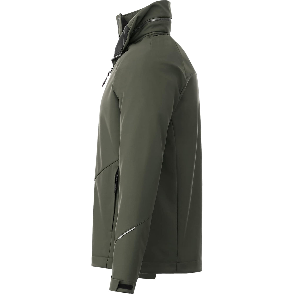 Peyto Waterproof Softshell Jacket with Roll-Away Hood for Men Embroidery - Loden - Left Side