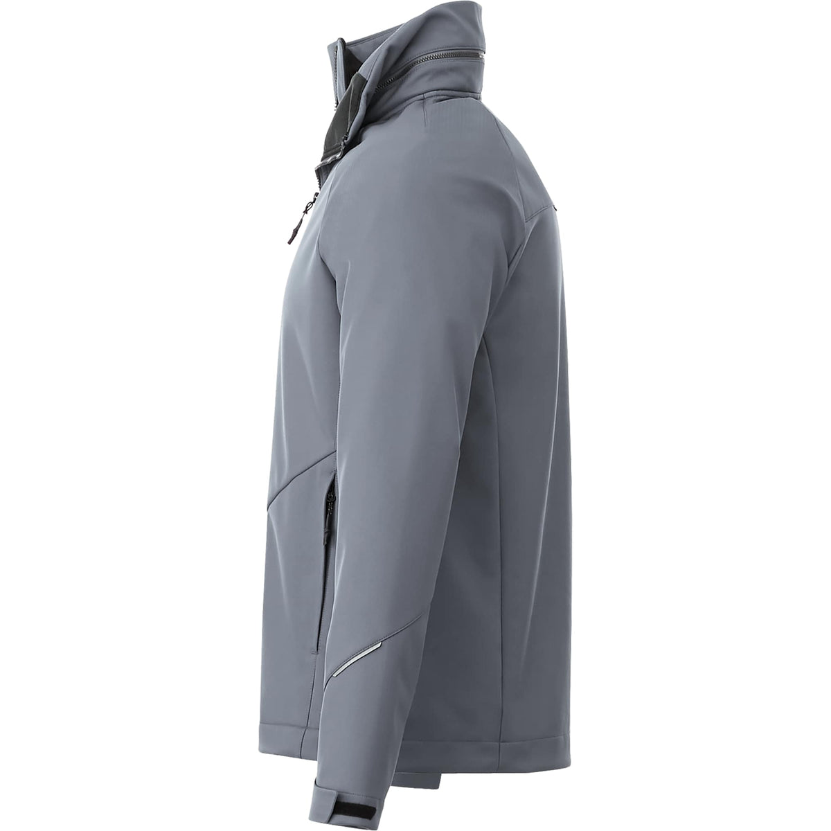 Peyto Waterproof Softshell Jacket with Roll-Away Hood for Men Embroidery - Quarry - Left Side