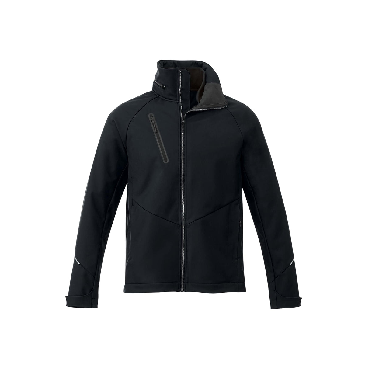 Peyto Waterproof Softshell Jacket with Roll-Away Hood for Men Transfer - Black - Front Flat