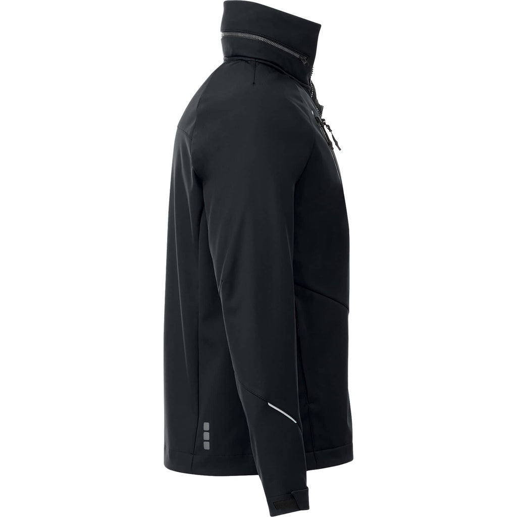 Peyto Waterproof Softshell Jacket with Roll-Away Hood for Men Transfer - Black - Right Side