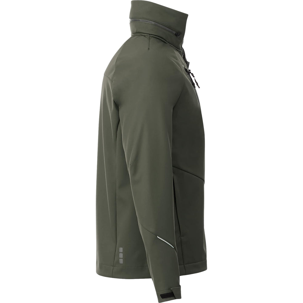 Peyto Waterproof Softshell Jacket with Roll-Away Hood for Men Transfer - Loden - Right Side