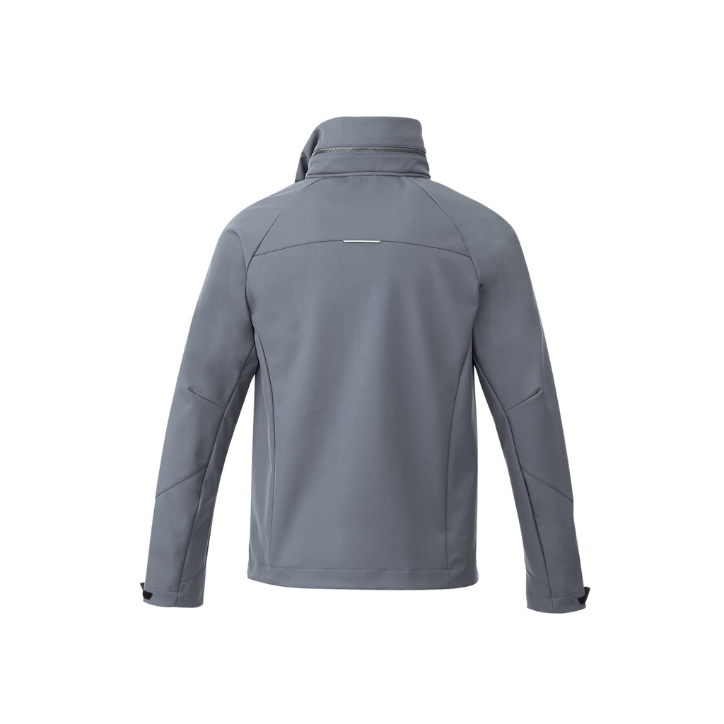 Peyto Waterproof Softshell Jacket with Roll-Away Hood for Men Transfer - Quarry - Back Flat