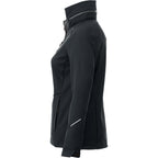 Peyto Waterproof Softshell Jacket with Roll-Away Hood for Women Debossing - Black - Left Side