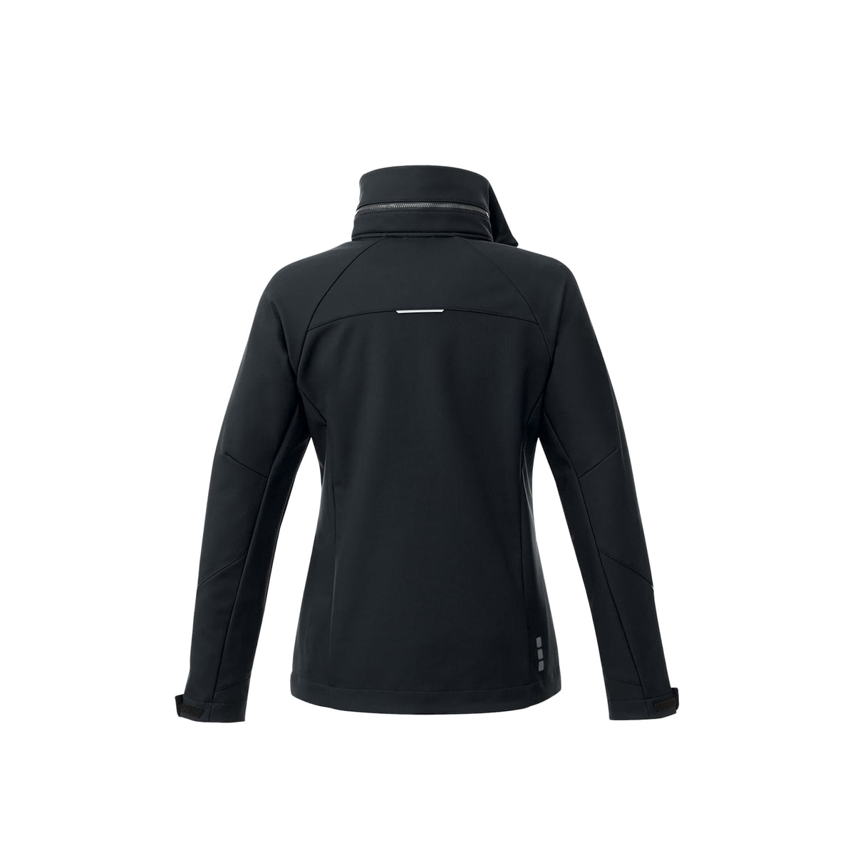 Peyto Waterproof Softshell Jacket with Roll-Away Hood for Women Transfer - Black - Back Flat