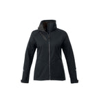 Peyto Waterproof Softshell Jacket with Roll-Away Hood for Women Transfer - Black - Front Flat