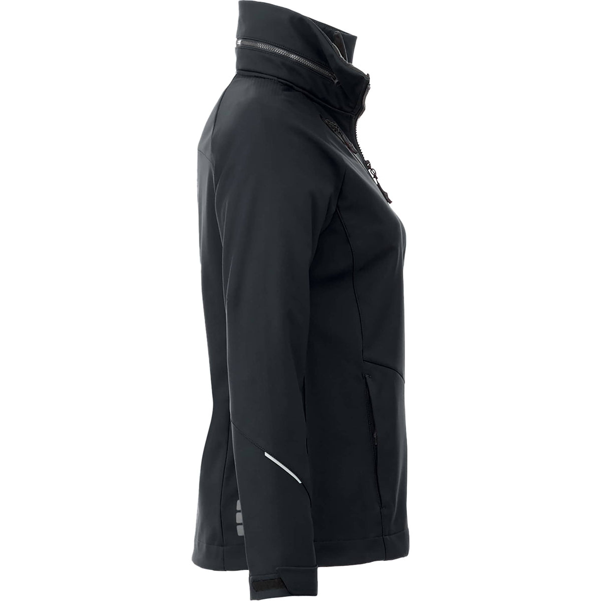 Peyto Waterproof Softshell Jacket with Roll-Away Hood for Women Transfer - Black - Right Side