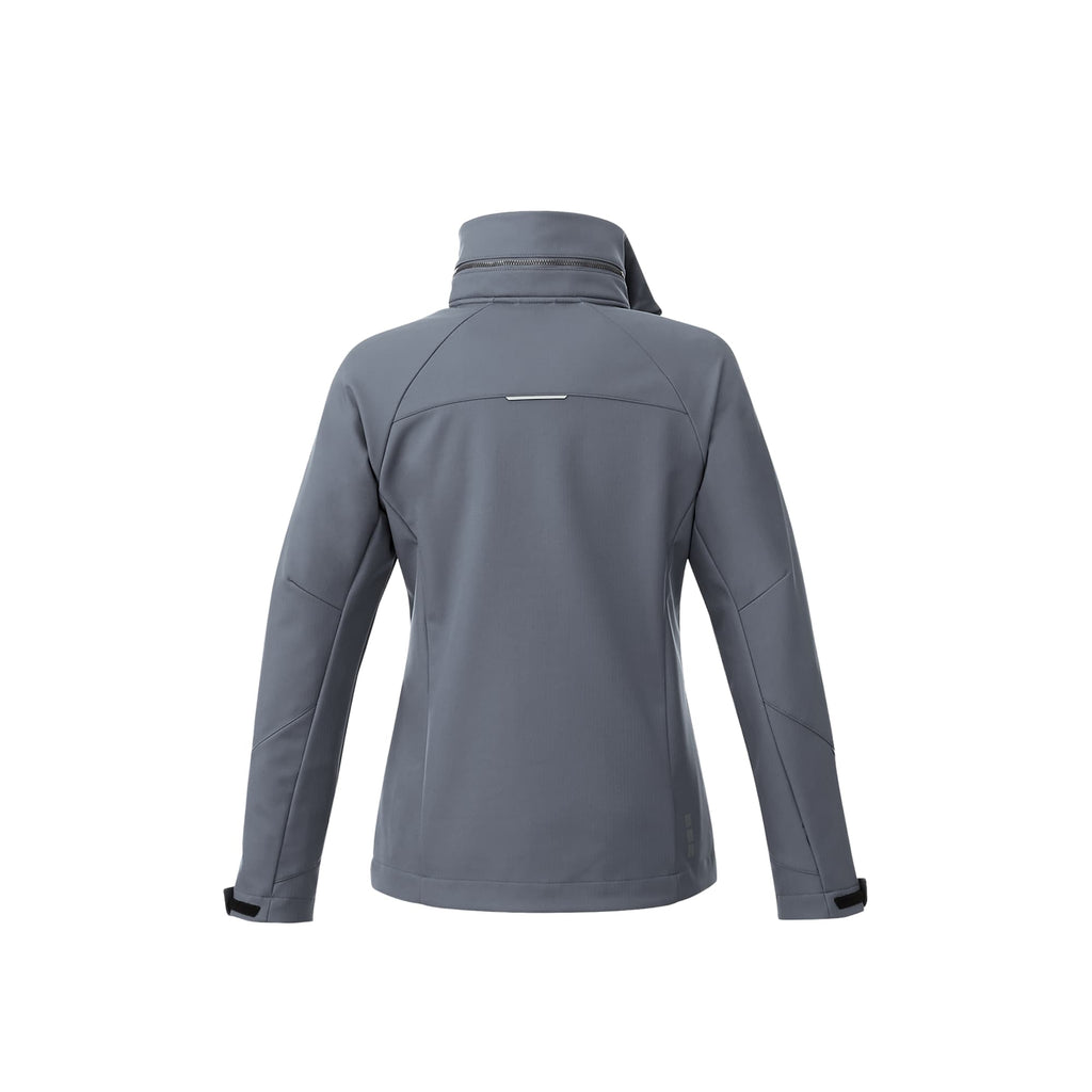 Peyto Waterproof Softshell Jacket with Roll-Away Hood for Women Transfer - Quarry - Back Flat