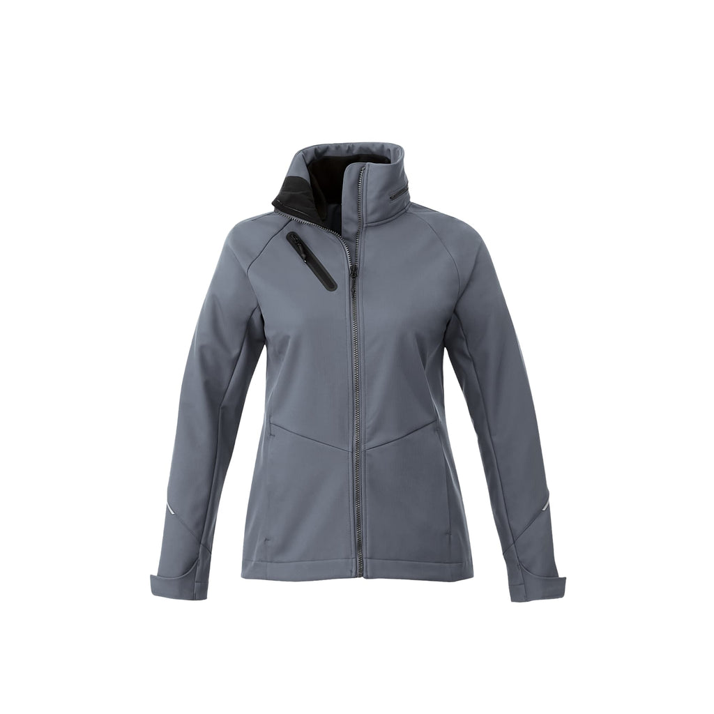 Peyto Waterproof Softshell Jacket with Roll-Away Hood for Women Transfer - Quarry - Front Flat