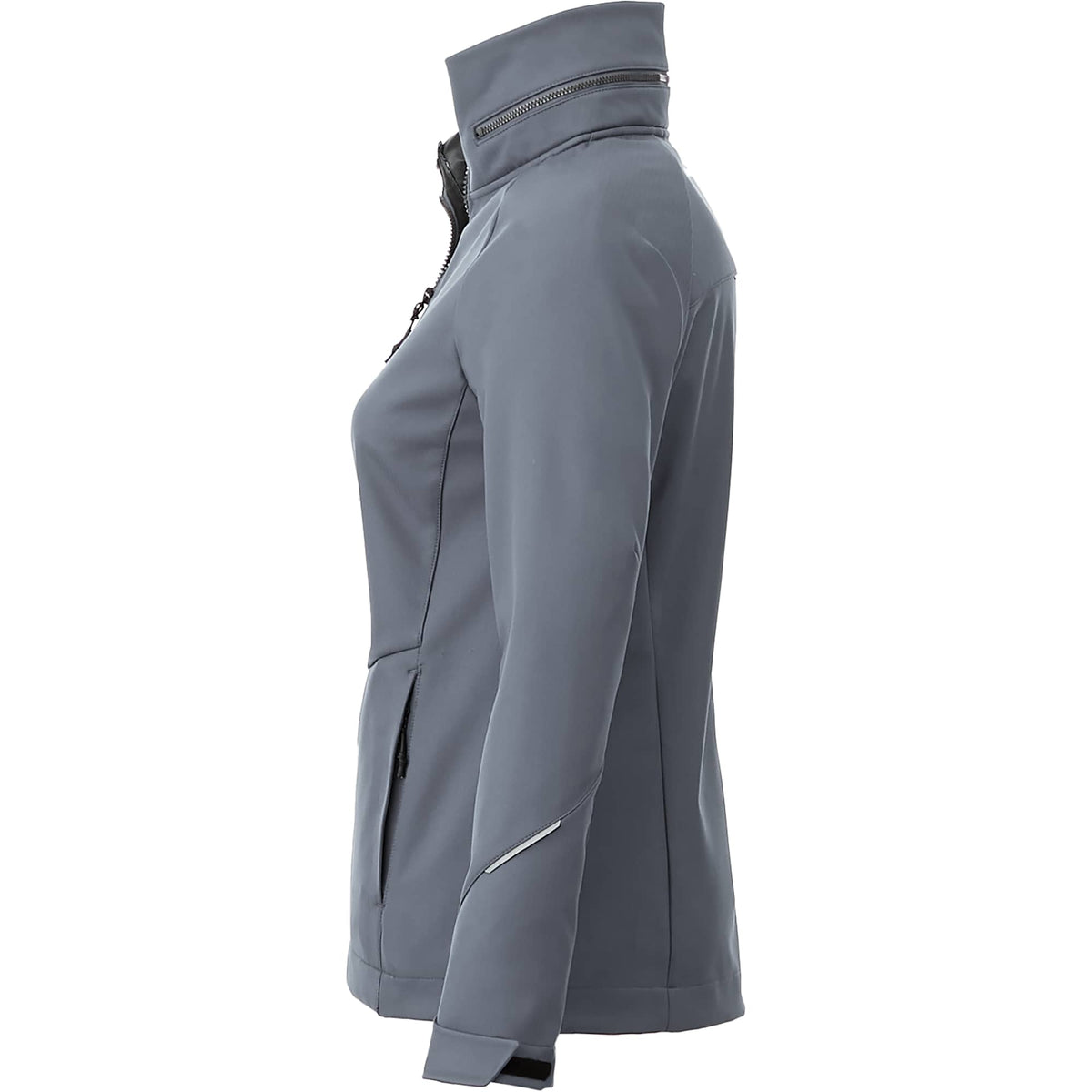 Peyto Waterproof Softshell Jacket with Roll-Away Hood for Women Transfer - Quarry - Left Side