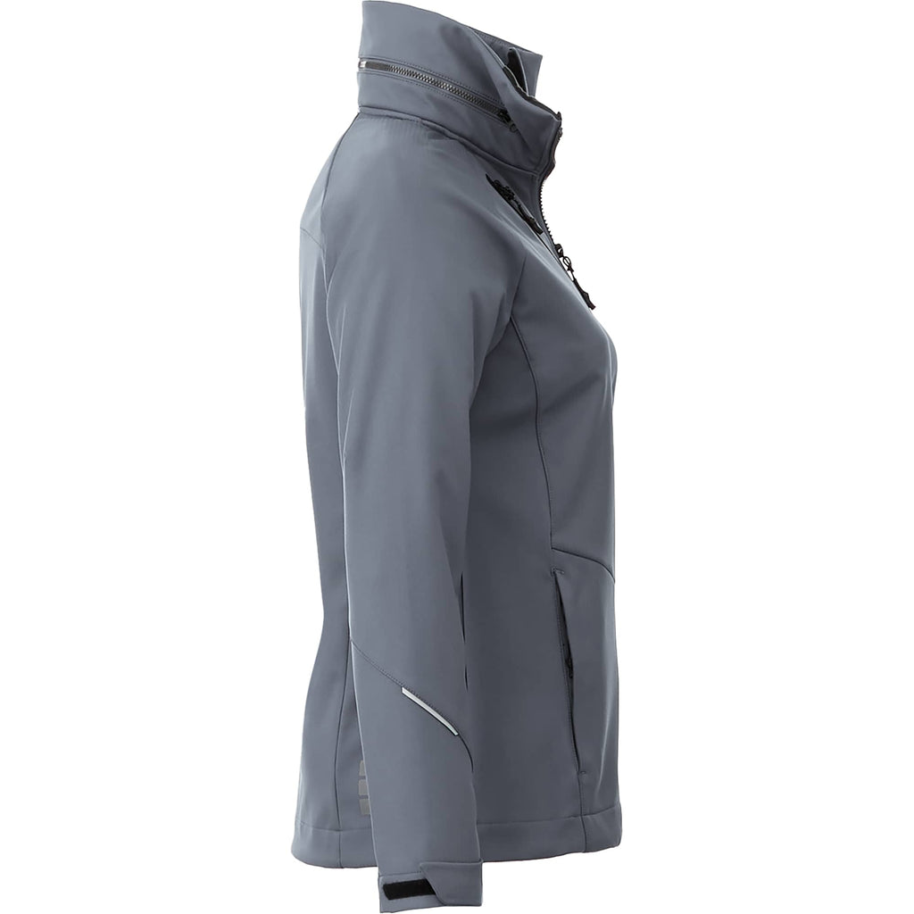 Peyto Waterproof Softshell Jacket with Roll-Away Hood for Women Transfer - Quarry - Right Side