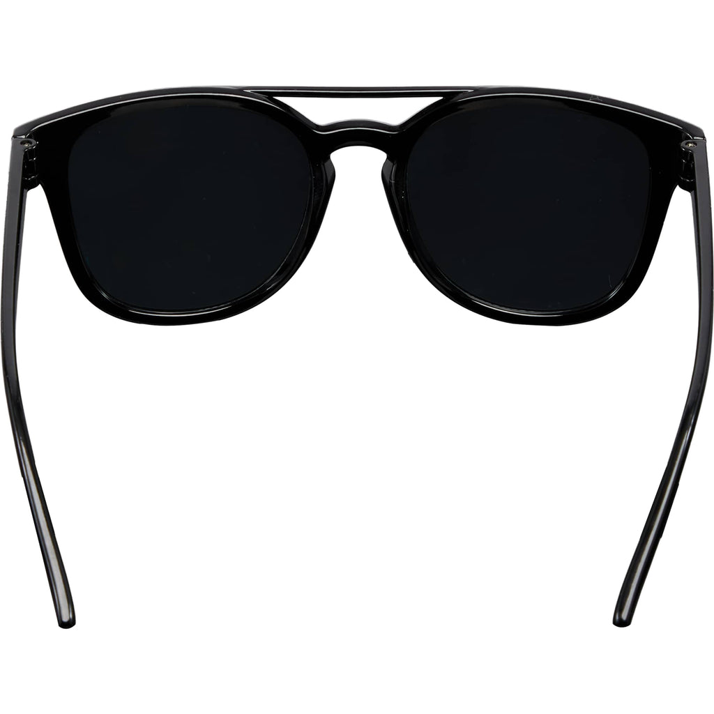 Peyton Brow Bar Sunglasses with Recycled Frame - Black - Back