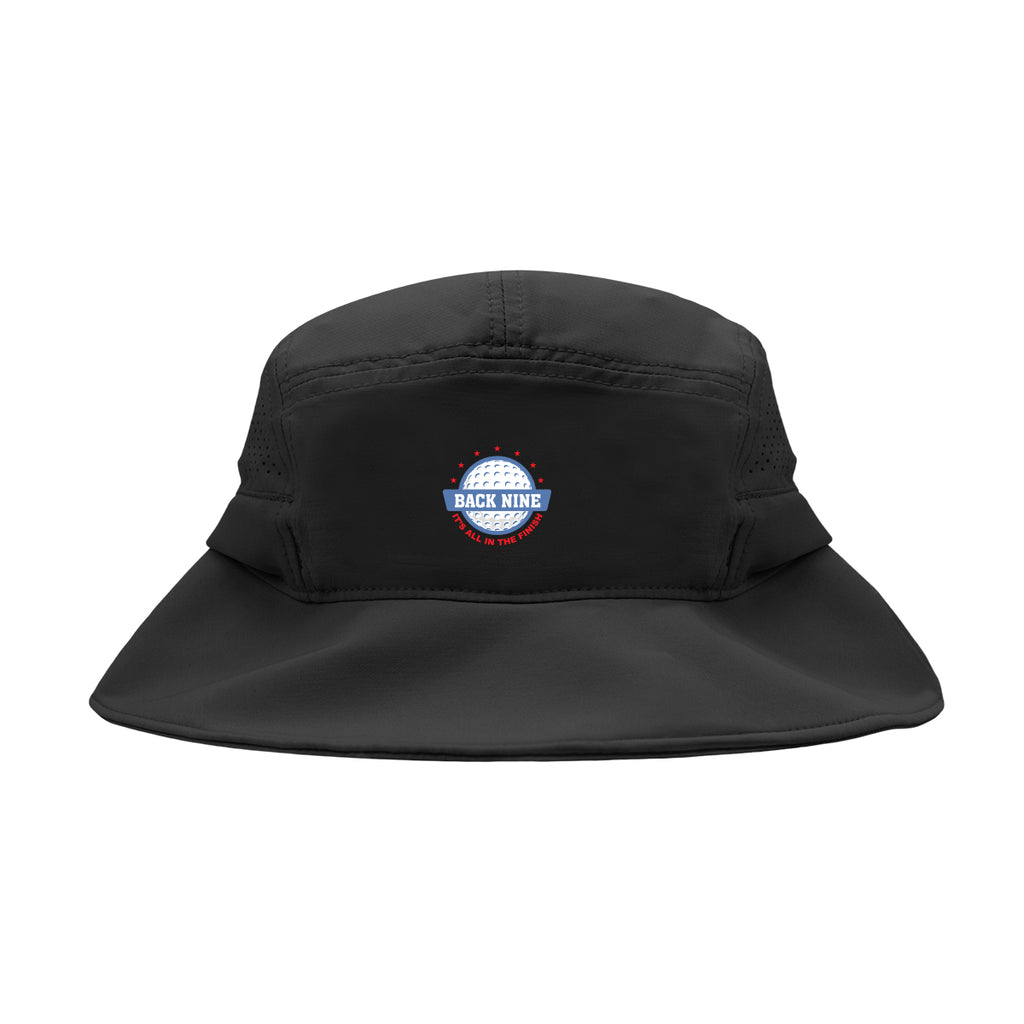 Peyton Performance Bucket Hat in Recycled PET Embroidery - Black - Colorbrite