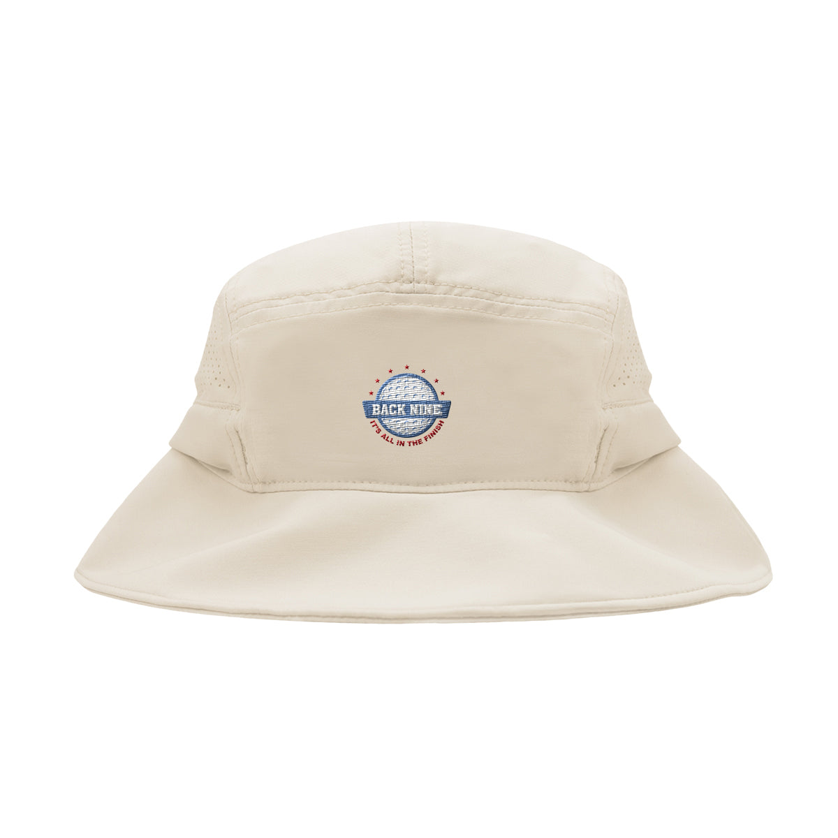 Peyton Performance Bucket Hat in Recycled PET Embroidery - Cream - Embroidery