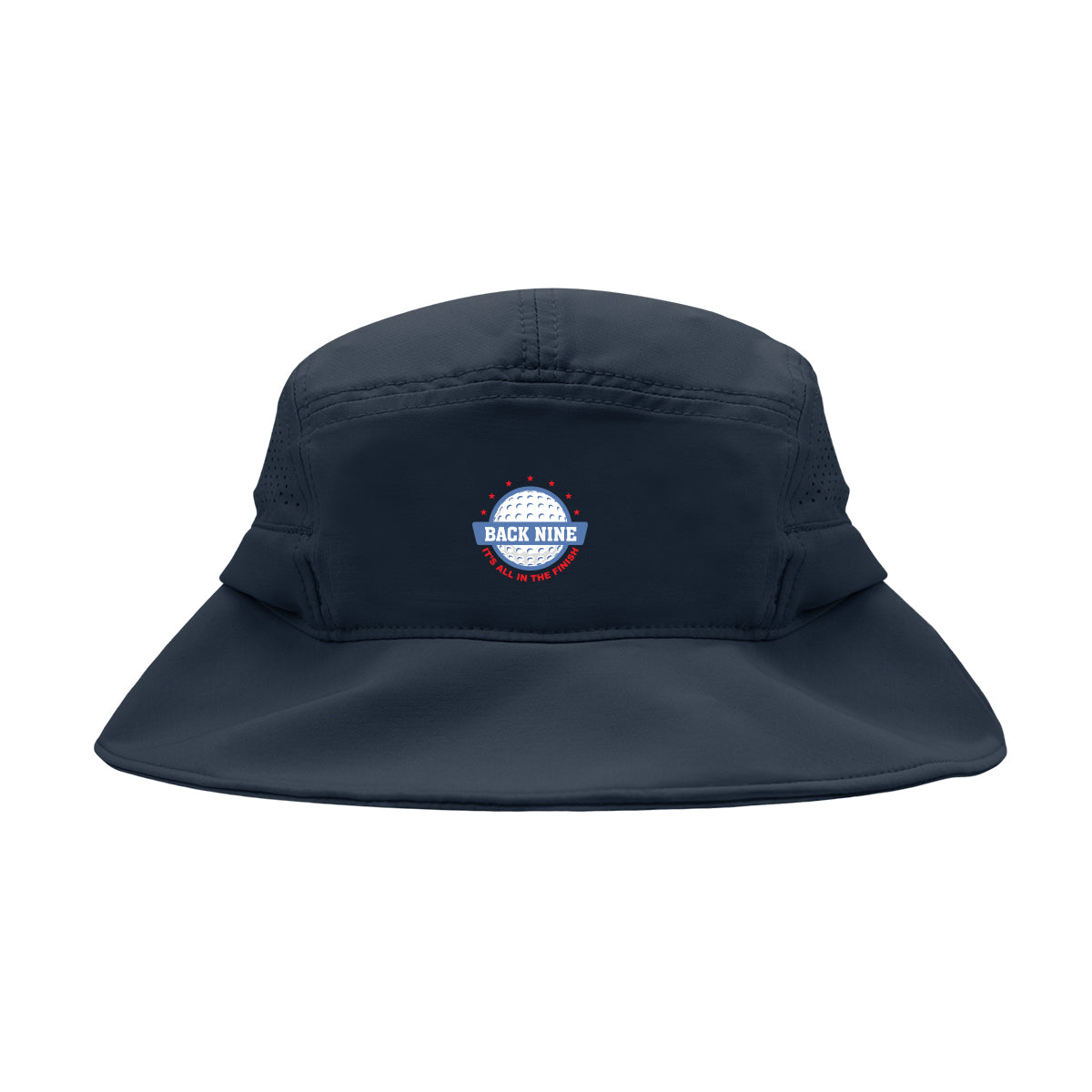 Peyton Performance Bucket Hat in Recycled PET Embroidery - Navy - Colorbrite