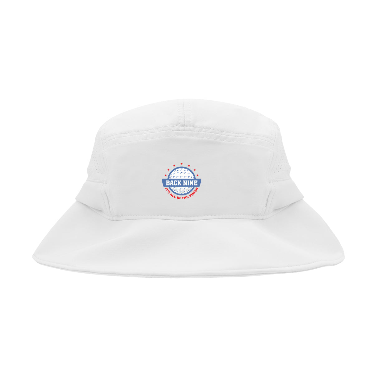 Peyton Performance Bucket Hat in Recycled PET Embroidery - White - Colorbrite