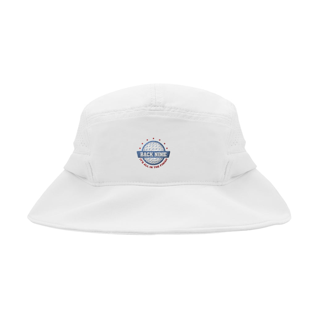 Peyton Performance Bucket Hat in Recycled PET Embroidery - White - Embroidery
