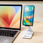 Phone and Tablet Stand in Recycled ABS - White - Lifestyle_Padprint