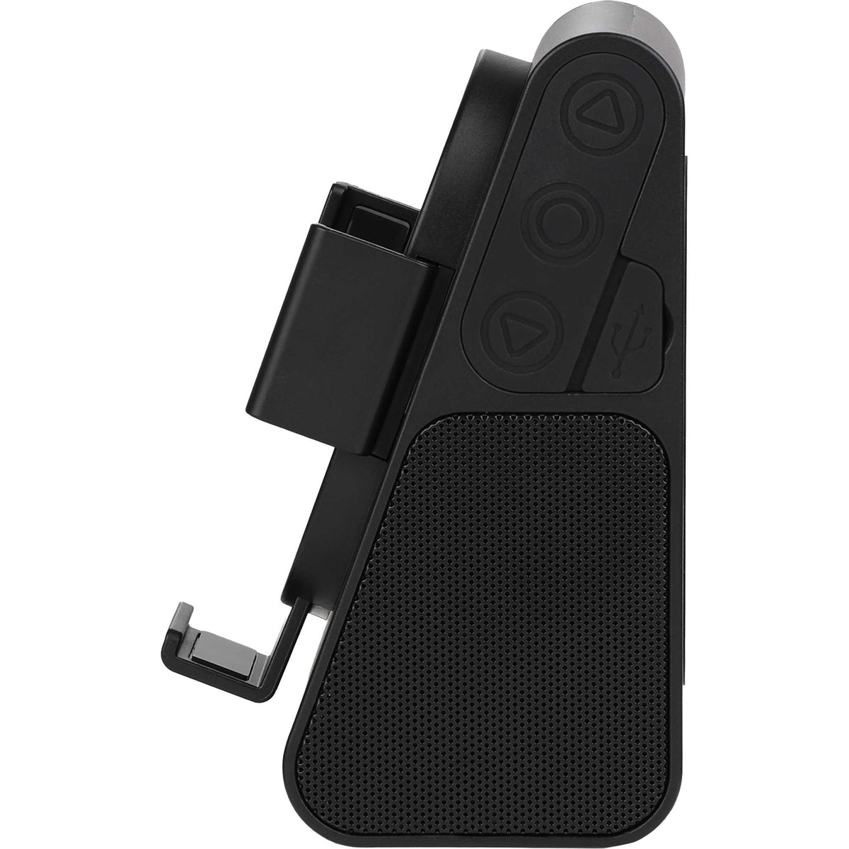 Phone Grip Outdoor Speaker with Magnet and Phone Holder - Black - Left Side
