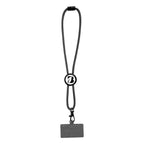 Phone Tether Wristlet in Recycled PET - Black with White - Pad Print