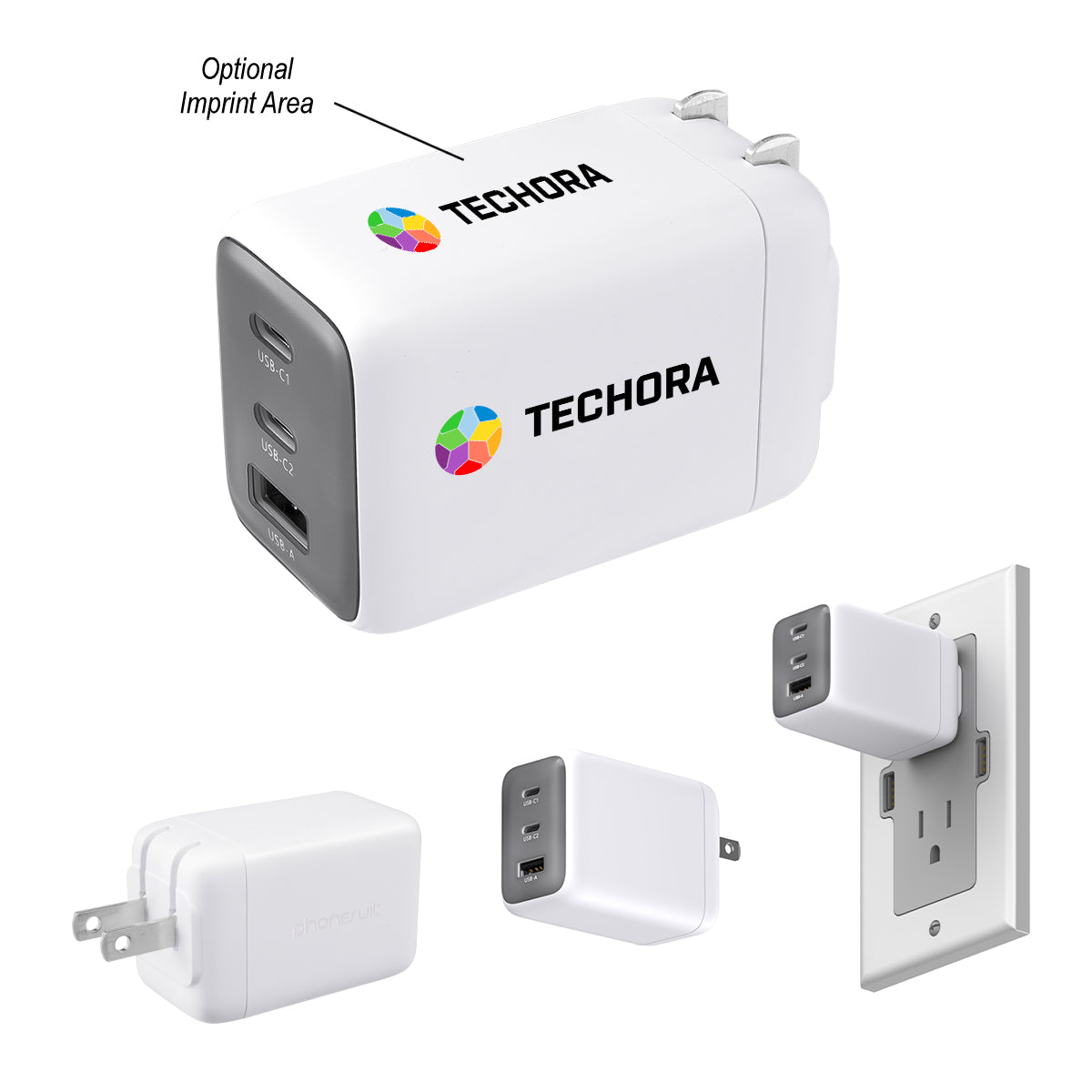 PhoneSuit GaN Power Delivery Wall Charger, 65W - 65W PD PhoneSuit® GaN Wall Charger