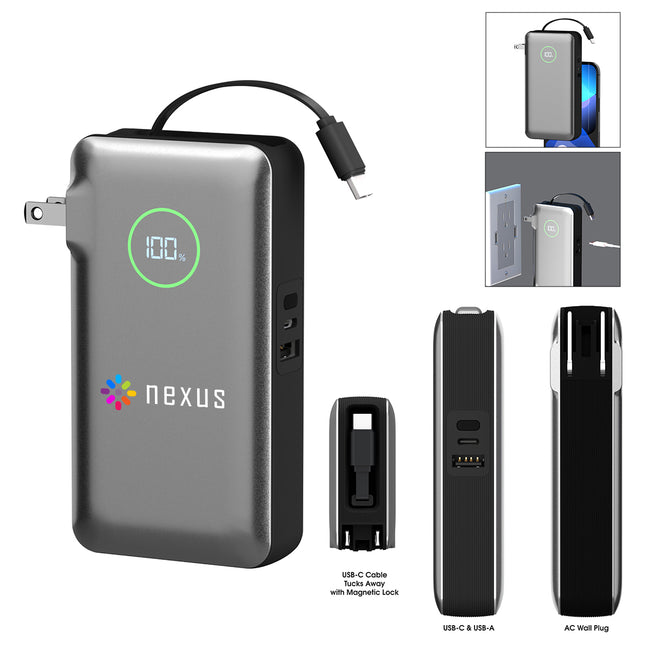 PhoneSuit Journey AC Battery Pack and Wall Adapter, 10,000 mAh