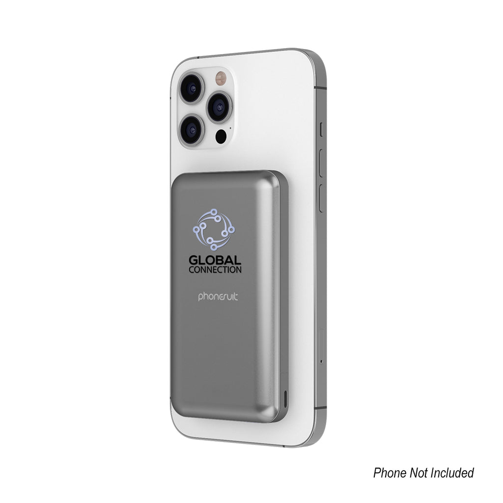 PhoneSuit Mag Max Wireless Pocket Charger, 10,000 mAh - Gray - Full Color