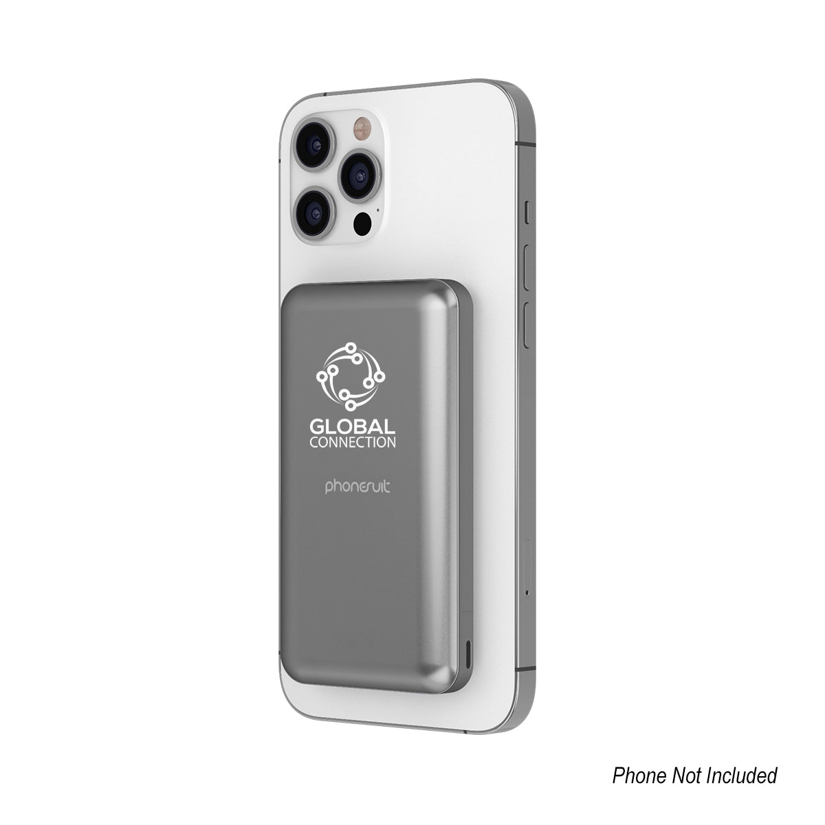 PhoneSuit Mag Max Wireless Pocket Charger, 10,000 mAh - Gray - Silk Screen