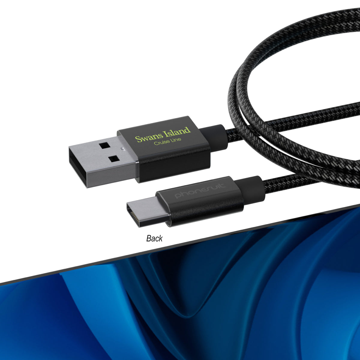 PhoneSuit NOVO 60W Charging Cable, 10 Foot - Pad Print