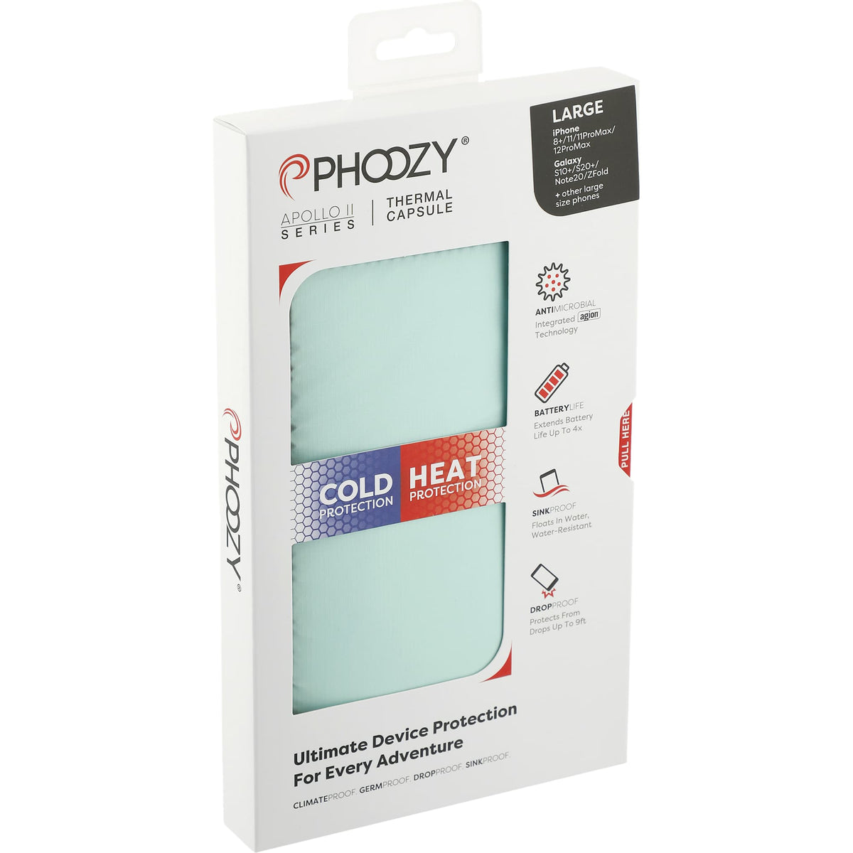 Phoozy Apollo Thermal Phone Capsule, Mint Green Transfer - Mint Green - Right Angle 2