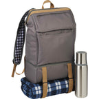 Picnic Backpack for Two with Cooler Compartment Transfer - Gray - Photo 10