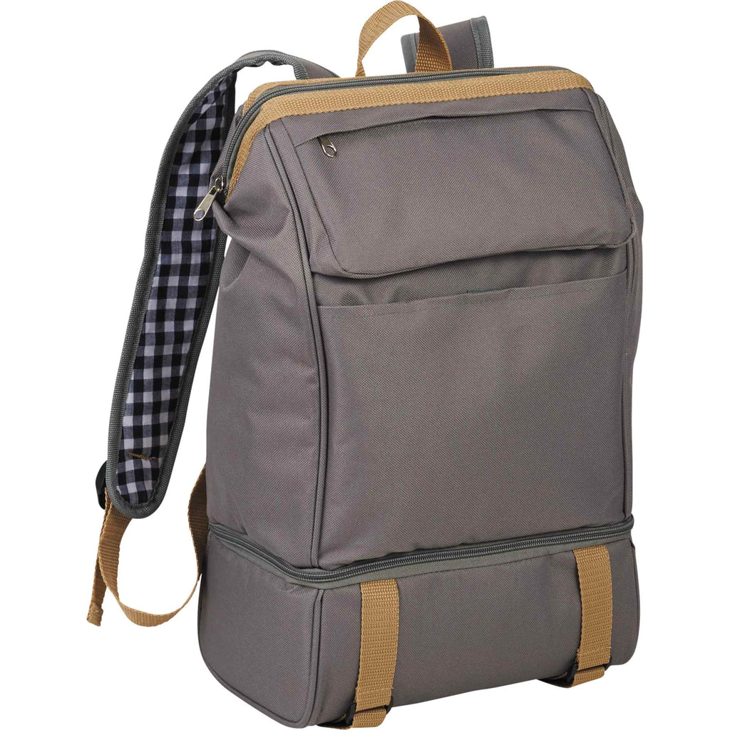 Picnic Backpack for Two with Cooler Compartment Transfer - Gray - Photo 11