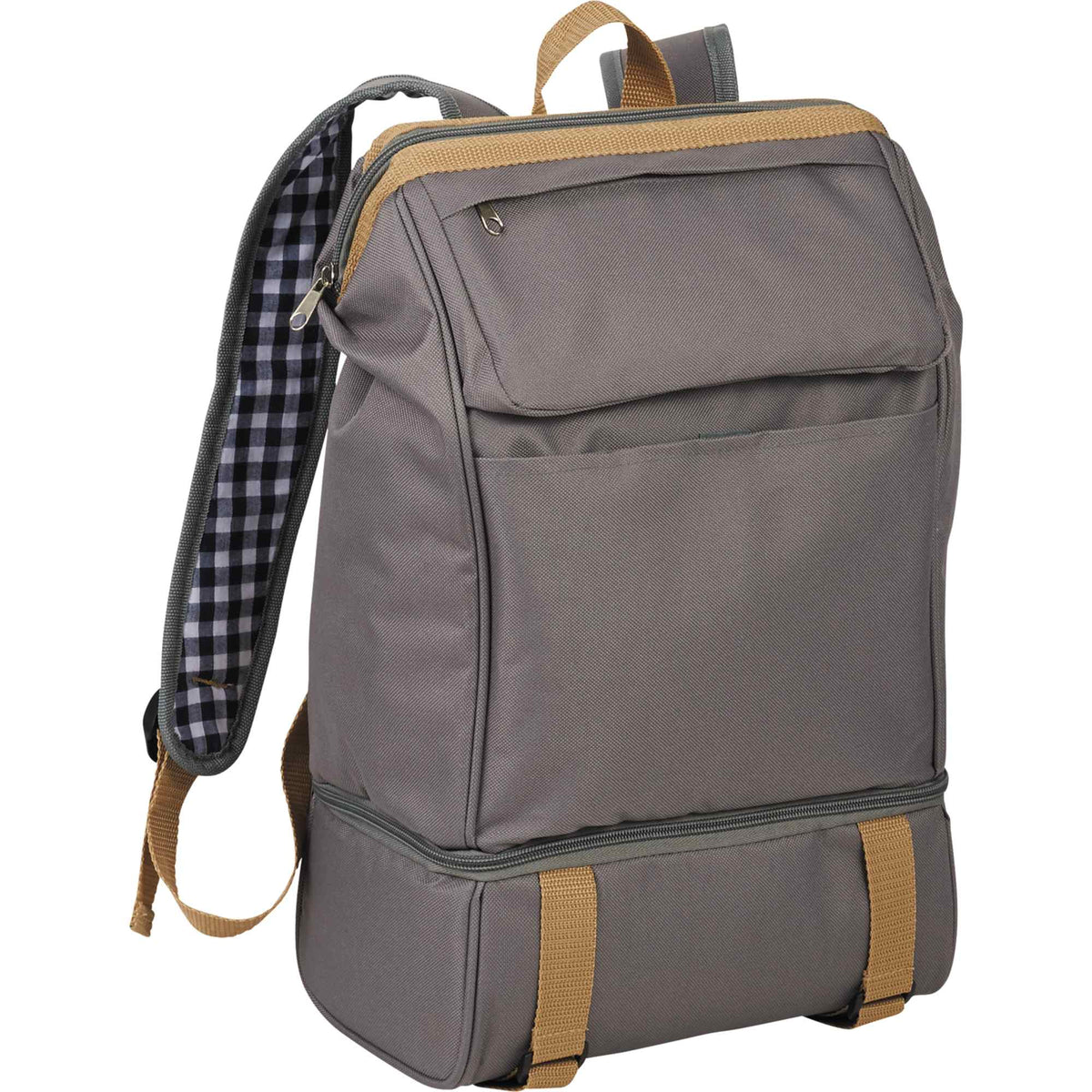 Picnic Backpack for Two with Cooler Compartment Transfer - Gray - Photo 11