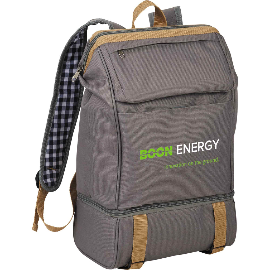 Picnic Backpack for Two with Cooler Compartment Transfer - Gray - Photo 2
