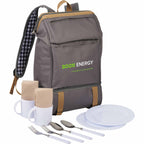 Picnic Backpack for Two with Cooler Compartment Transfer - Gray - Photo 3