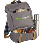 Picnic Backpack for Two with Cooler Compartment Transfer - Gray - Photo 4