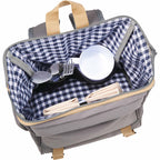 Picnic Backpack for Two with Cooler Compartment Transfer - Gray - Photo 6