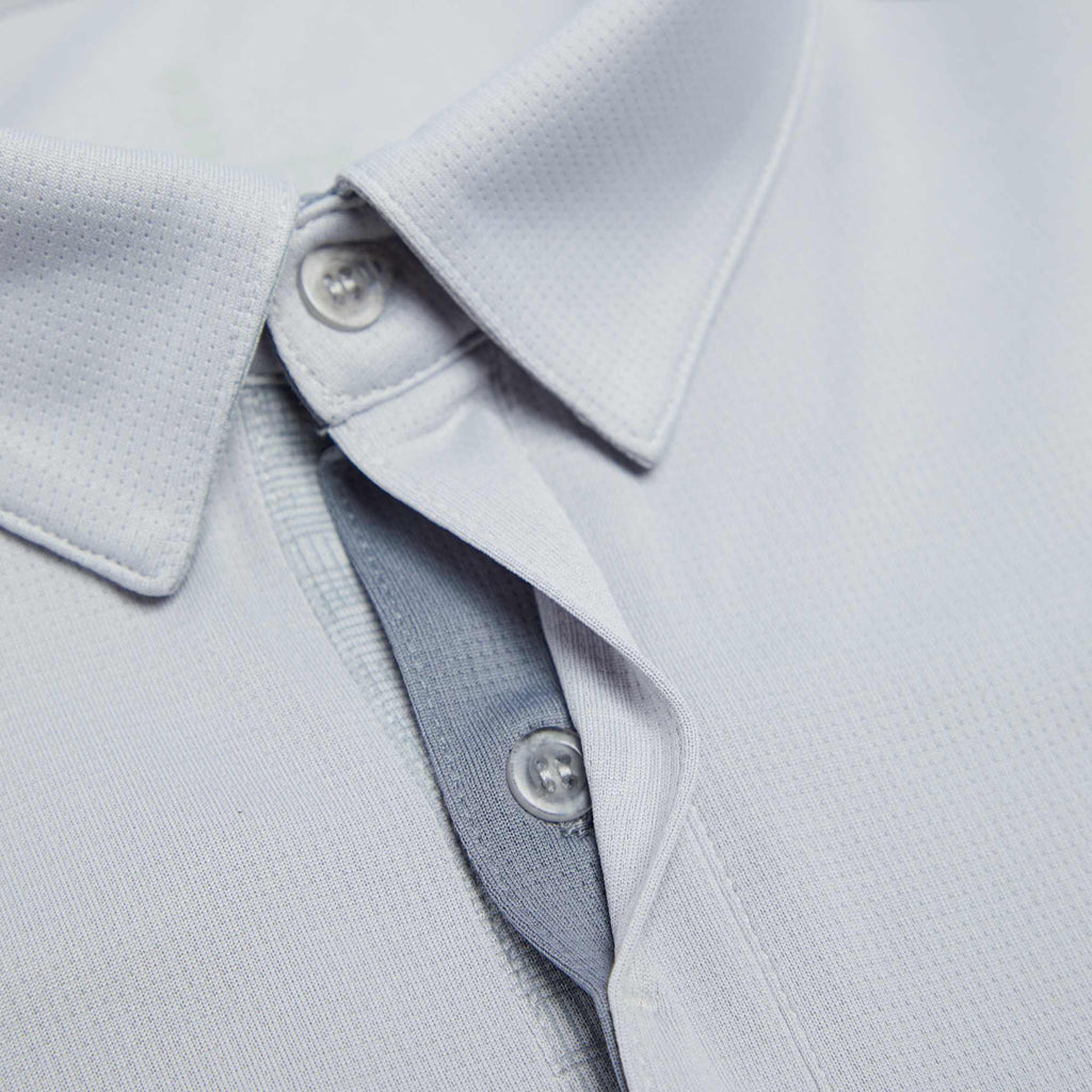 Piedmont Performance Polo with Reflective Accents for Men Debossing - Silver - Flat