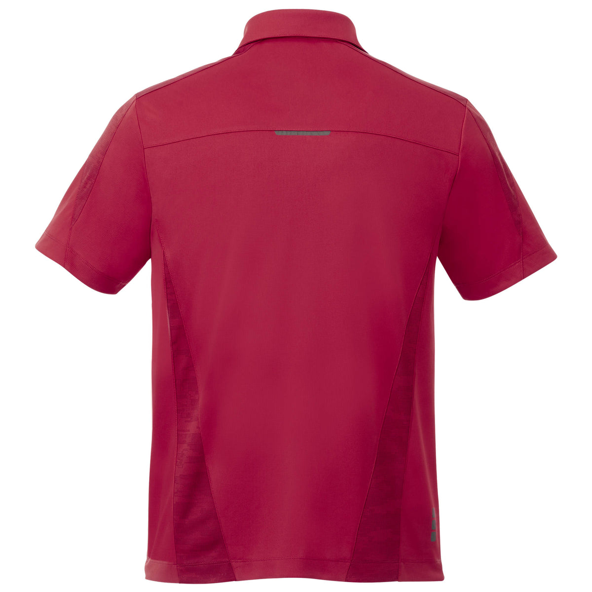 Piedmont Performance Polo with Reflective Accents for Men Debossing - Vintage Red - Back Flat
