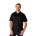 Piedmont Performance Polo with Reflective Accents for Men Embroidery - Black - Front