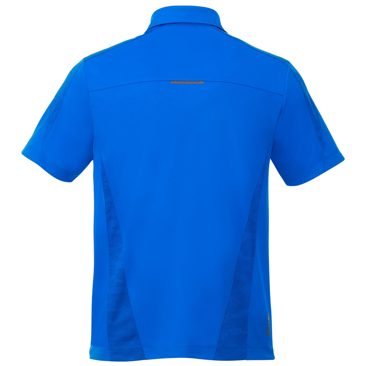 Piedmont Performance Polo with Reflective Accents for Men Embroidery - New Royal - Back Flat