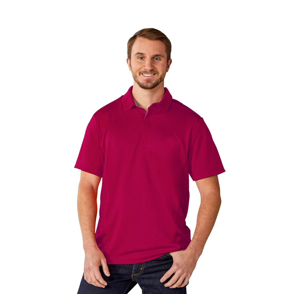 Piedmont Performance Polo with Reflective Accents for Men Embroidery - Vintage Red - Front