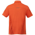 Piedmont Performance Polo with Reflective Accents for Men Laser Engraving - Saffron - Back Flat