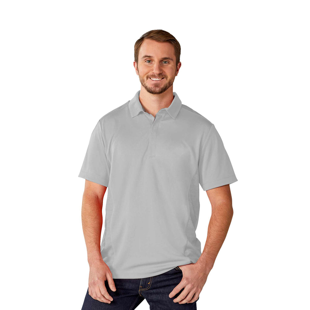 Piedmont Performance Polo with Reflective Accents for Men Laser Engraving - Silver - Front