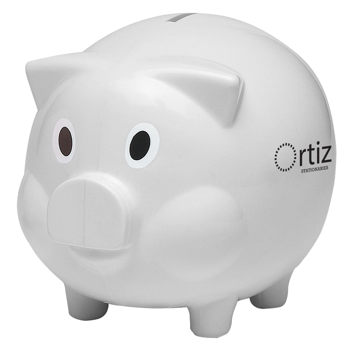 Piggy Bank in Plastic - White - Pad Print