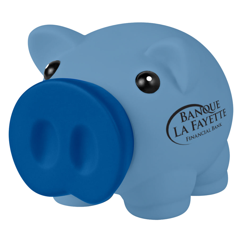 Piggy Bank, Mini Prosperous - Blue - Pad Print