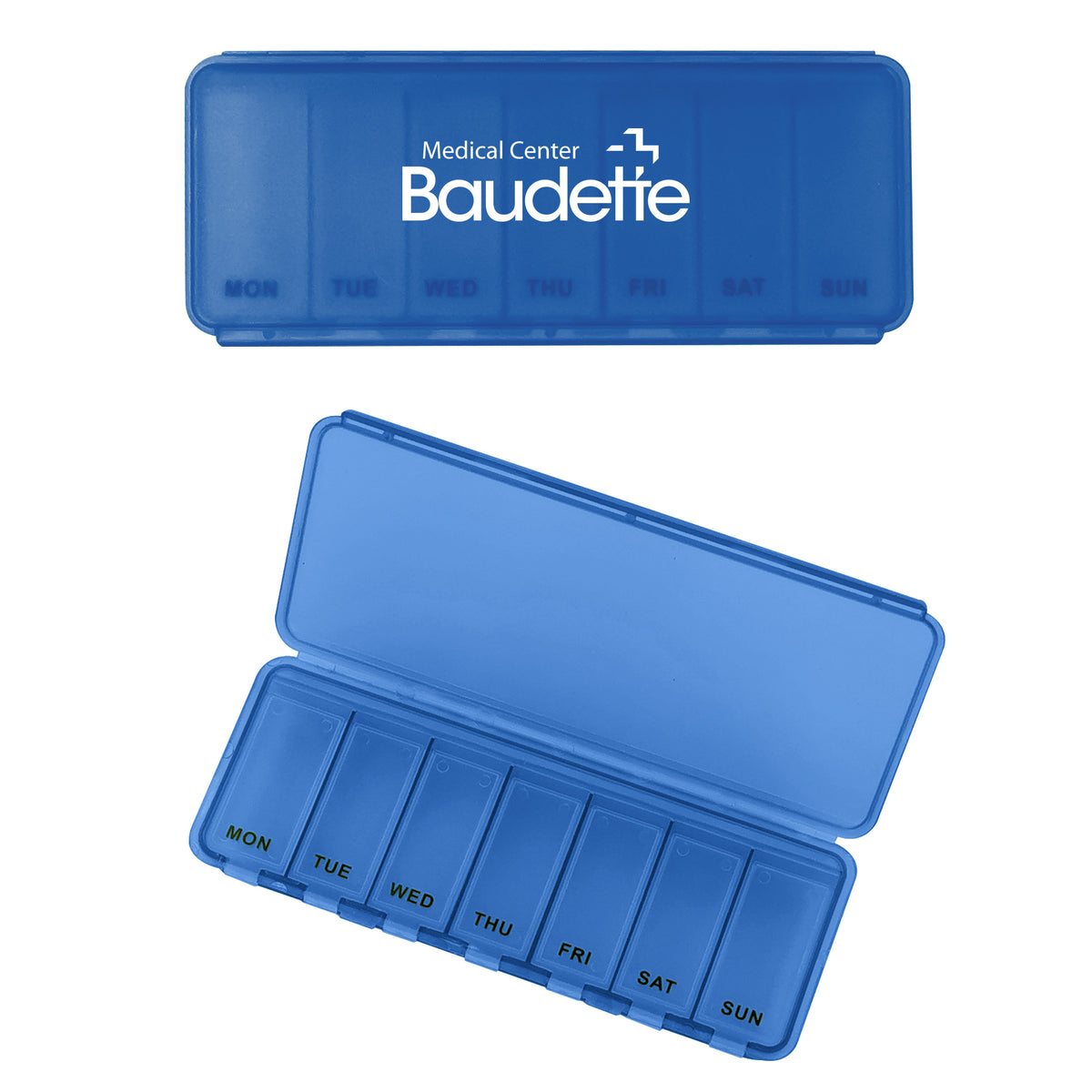Pill Container for Seven Days, Large - Blue - Silk Screen